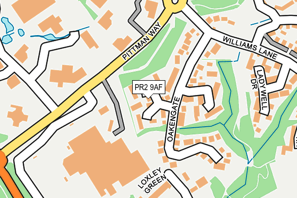 PR2 9AF map - OS OpenMap – Local (Ordnance Survey)