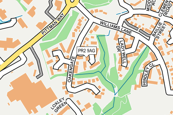 PR2 9AG map - OS OpenMap – Local (Ordnance Survey)