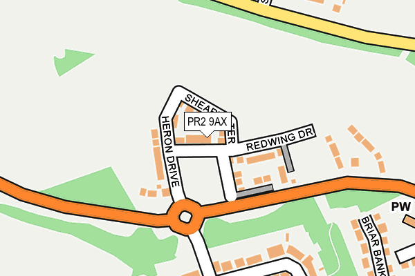 PR2 9AX map - OS OpenMap – Local (Ordnance Survey)