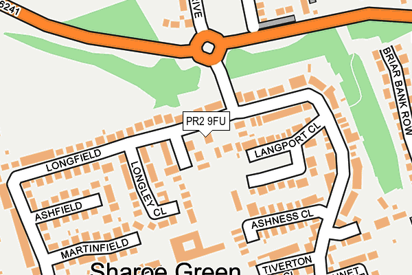 PR2 9FU map - OS OpenMap – Local (Ordnance Survey)