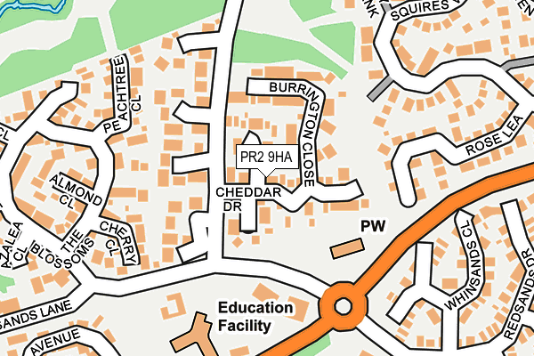 PR2 9HA map - OS OpenMap – Local (Ordnance Survey)
