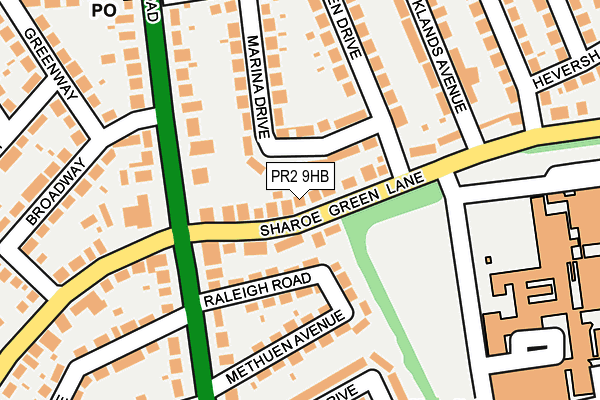 PR2 9HB map - OS OpenMap – Local (Ordnance Survey)