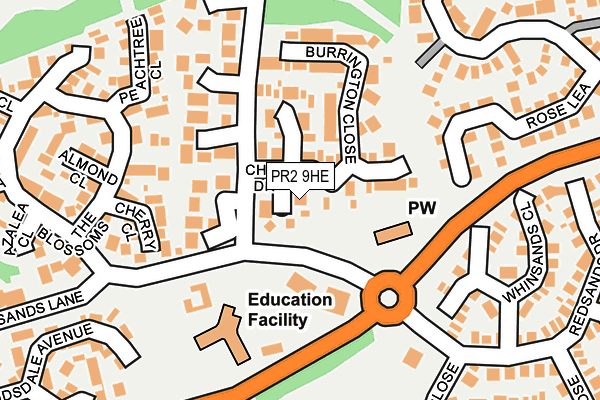 PR2 9HE map - OS OpenMap – Local (Ordnance Survey)