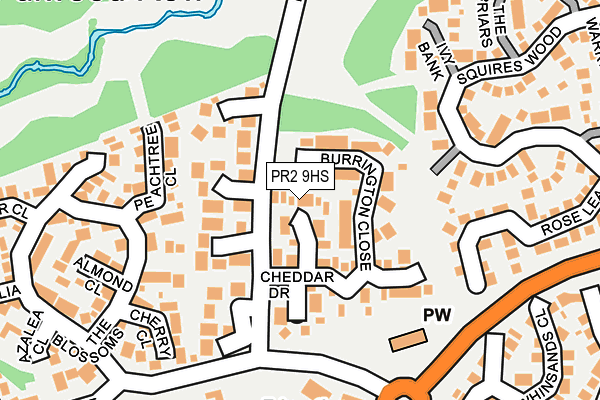 PR2 9HS map - OS OpenMap – Local (Ordnance Survey)