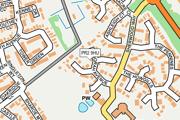 PR2 9HU map - OS OpenMap – Local (Ordnance Survey)
