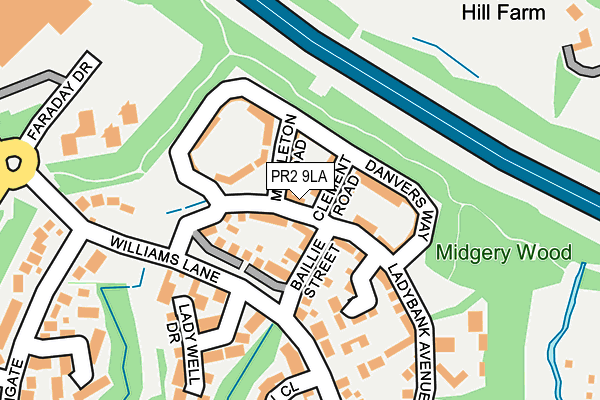 PR2 9LA map - OS OpenMap – Local (Ordnance Survey)