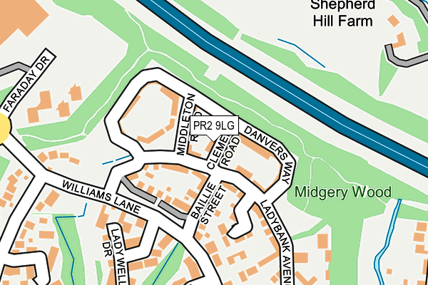 PR2 9LG map - OS OpenMap – Local (Ordnance Survey)