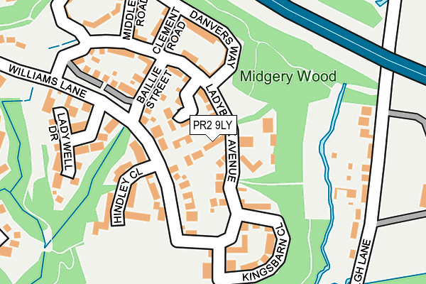 PR2 9LY map - OS OpenMap – Local (Ordnance Survey)