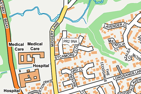 PR2 9NA map - OS OpenMap – Local (Ordnance Survey)