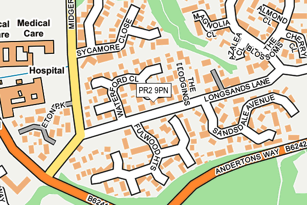PR2 9PN map - OS OpenMap – Local (Ordnance Survey)