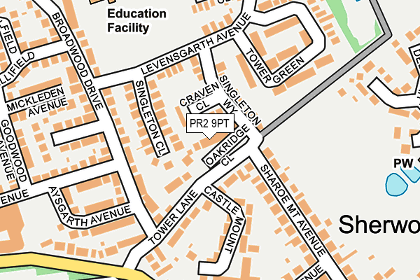 PR2 9PT map - OS OpenMap – Local (Ordnance Survey)