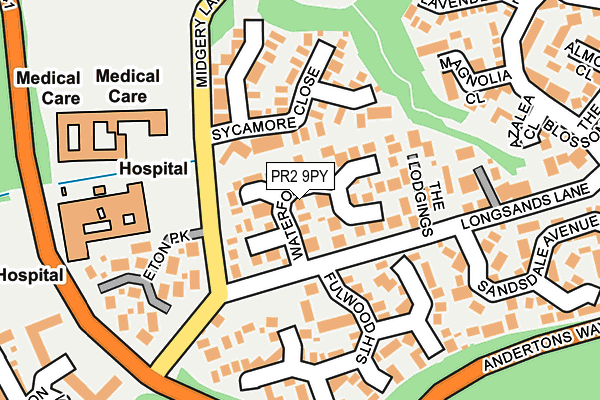 PR2 9PY map - OS OpenMap – Local (Ordnance Survey)