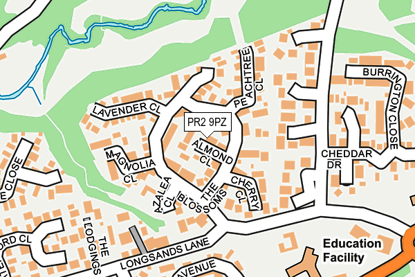 PR2 9PZ map - OS OpenMap – Local (Ordnance Survey)