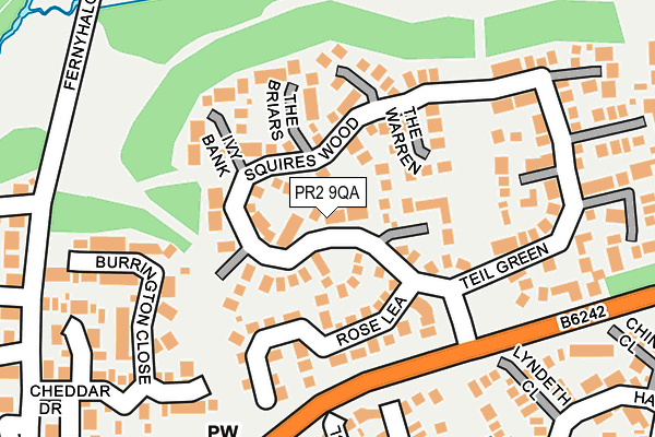 PR2 9QA map - OS OpenMap – Local (Ordnance Survey)