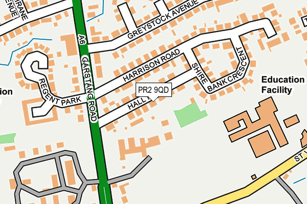 PR2 9QD map - OS OpenMap – Local (Ordnance Survey)