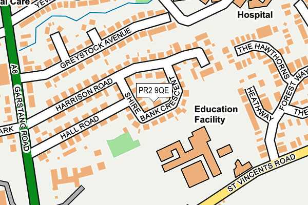 PR2 9QE map - OS OpenMap – Local (Ordnance Survey)