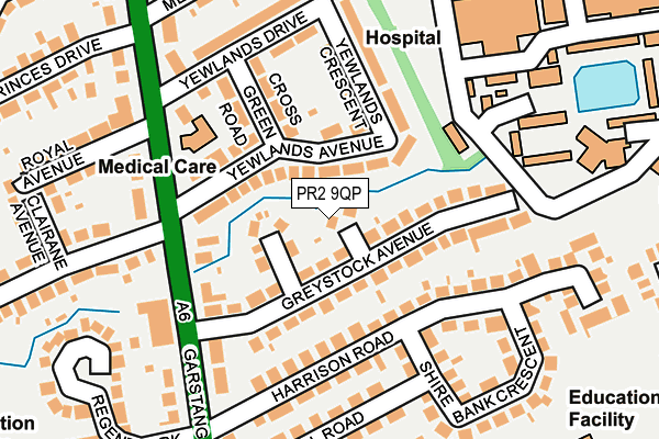 PR2 9QP map - OS OpenMap – Local (Ordnance Survey)