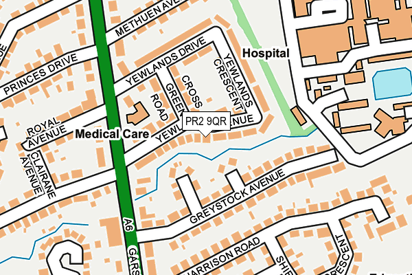 PR2 9QR map - OS OpenMap – Local (Ordnance Survey)