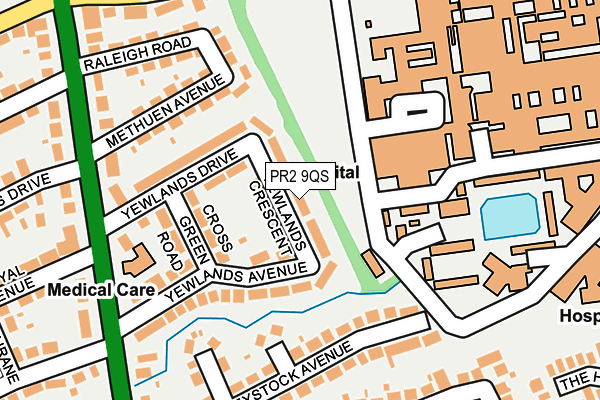 PR2 9QS map - OS OpenMap – Local (Ordnance Survey)