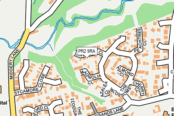 PR2 9RA map - OS OpenMap – Local (Ordnance Survey)