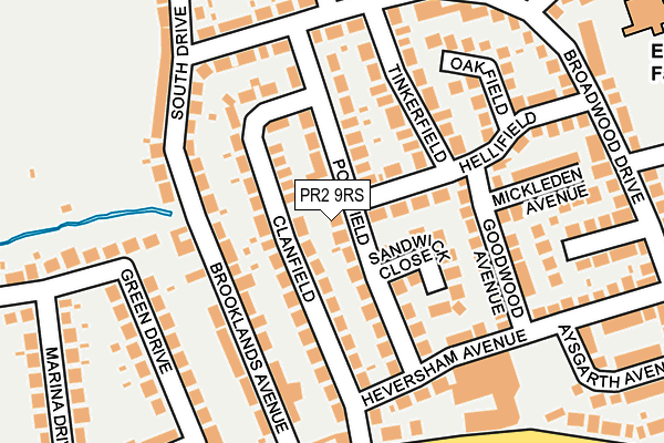 PR2 9RS map - OS OpenMap – Local (Ordnance Survey)