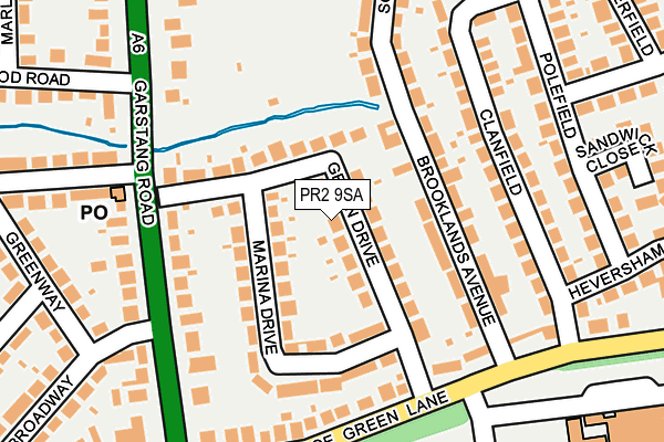 PR2 9SA map - OS OpenMap – Local (Ordnance Survey)