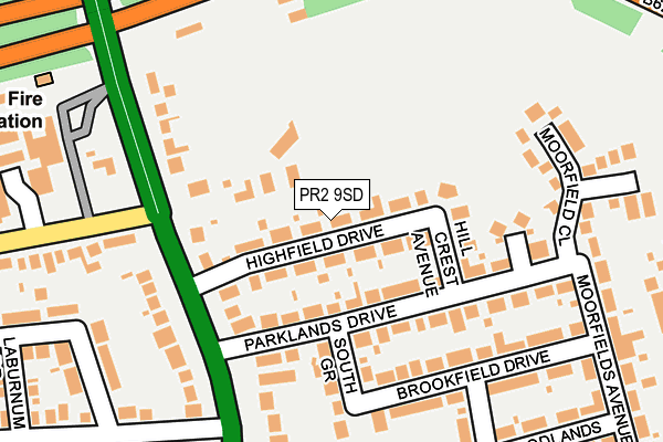 PR2 9SD map - OS OpenMap – Local (Ordnance Survey)