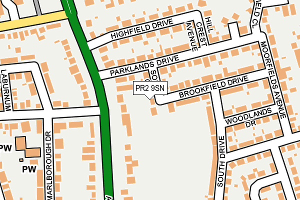 PR2 9SN map - OS OpenMap – Local (Ordnance Survey)