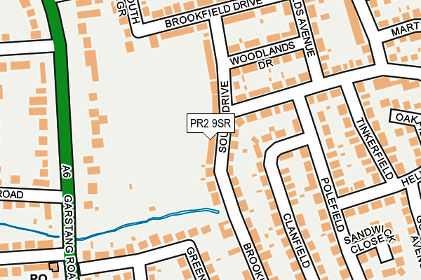 PR2 9SR map - OS OpenMap – Local (Ordnance Survey)