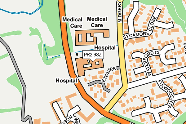 PR2 9SZ map - OS OpenMap – Local (Ordnance Survey)
