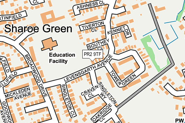 PR2 9TF map - OS OpenMap – Local (Ordnance Survey)