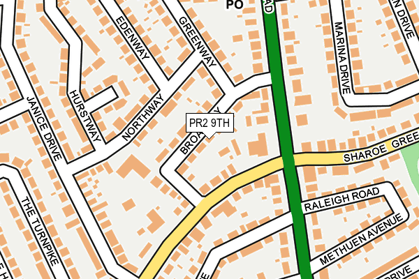 PR2 9TH map - OS OpenMap – Local (Ordnance Survey)