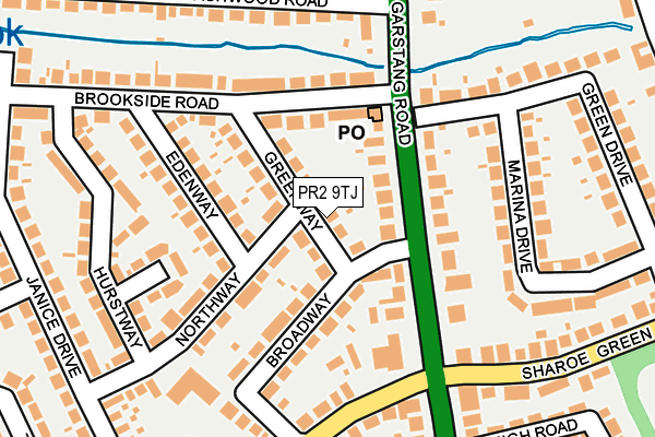 PR2 9TJ map - OS OpenMap – Local (Ordnance Survey)