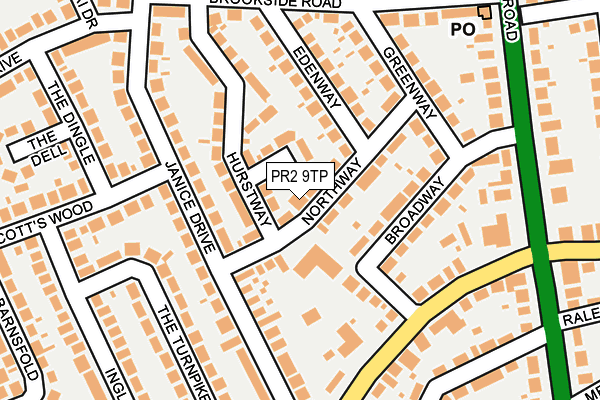 PR2 9TP map - OS OpenMap – Local (Ordnance Survey)