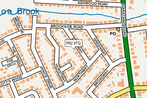 PR2 9TQ map - OS OpenMap – Local (Ordnance Survey)