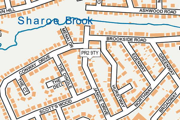 PR2 9TY map - OS OpenMap – Local (Ordnance Survey)