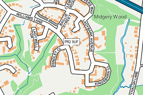 PR2 9UF map - OS OpenMap – Local (Ordnance Survey)
