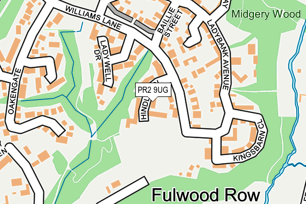 PR2 9UG map - OS OpenMap – Local (Ordnance Survey)