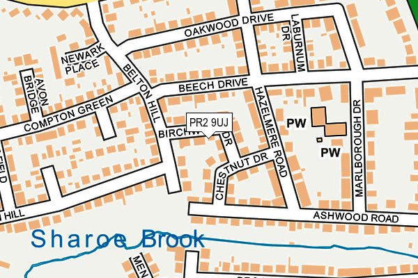 PR2 9UJ map - OS OpenMap – Local (Ordnance Survey)