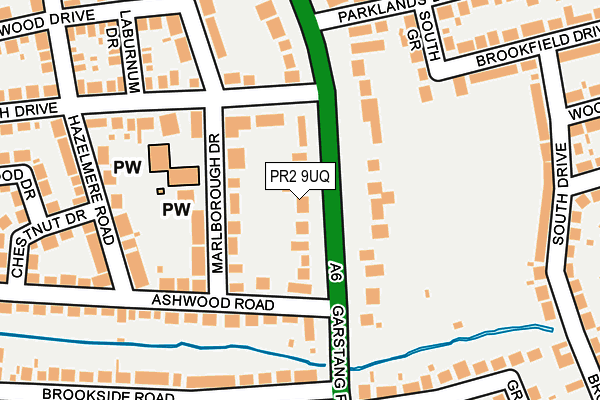 PR2 9UQ map - OS OpenMap – Local (Ordnance Survey)