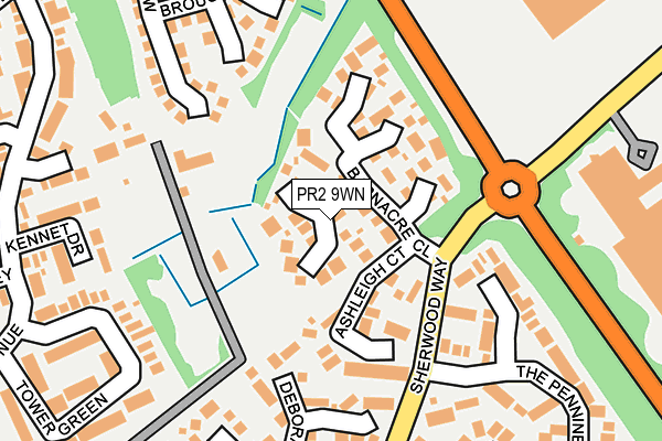 PR2 9WN map - OS OpenMap – Local (Ordnance Survey)