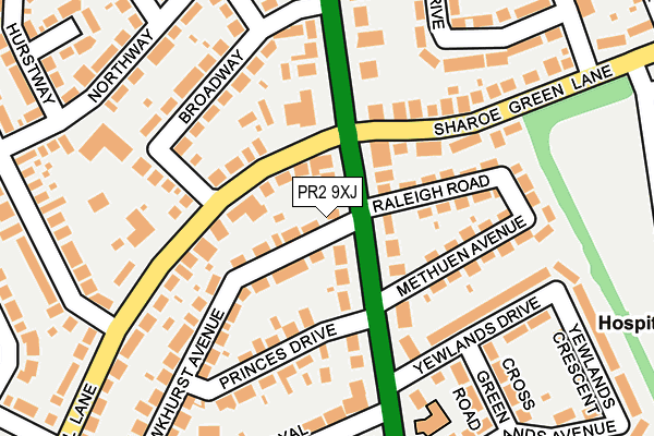 PR2 9XJ map - OS OpenMap – Local (Ordnance Survey)