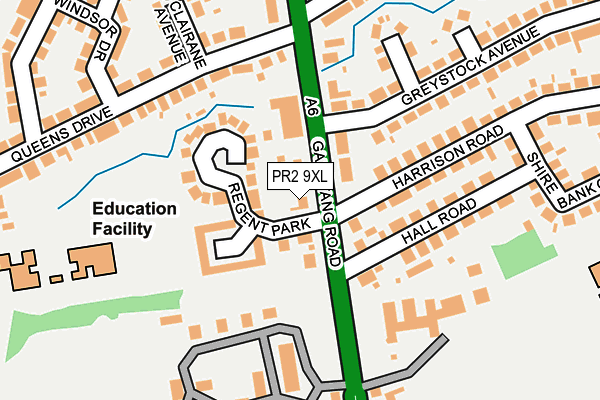 PR2 9XL map - OS OpenMap – Local (Ordnance Survey)
