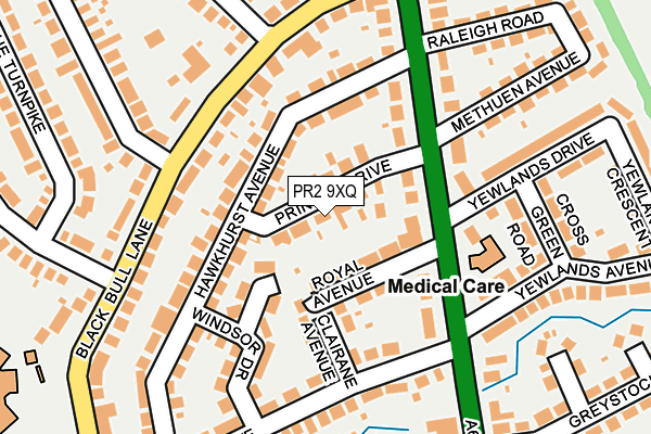 PR2 9XQ map - OS OpenMap – Local (Ordnance Survey)