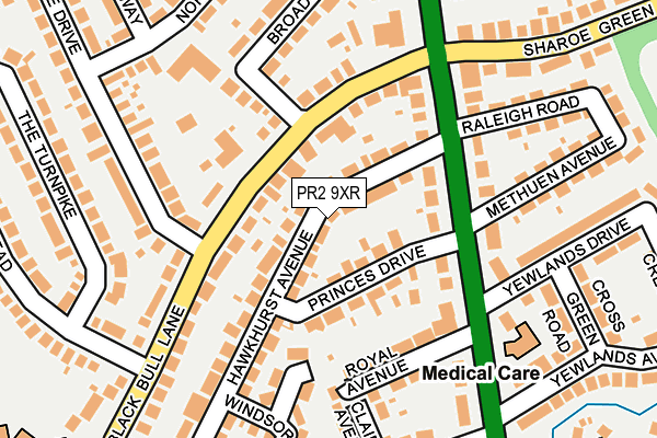 PR2 9XR map - OS OpenMap – Local (Ordnance Survey)