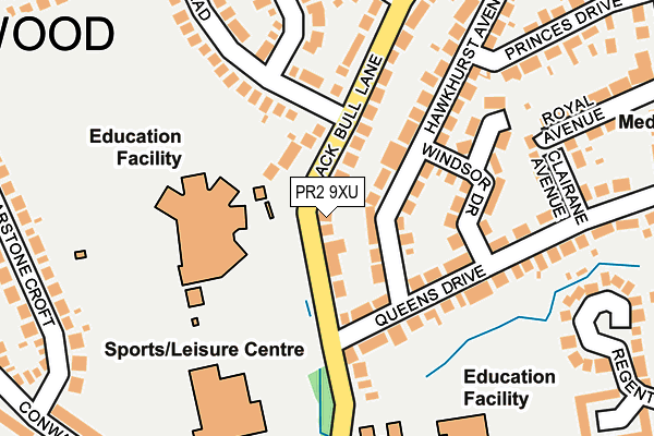 PR2 9XU map - OS OpenMap – Local (Ordnance Survey)