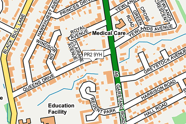 PR2 9YH map - OS OpenMap – Local (Ordnance Survey)