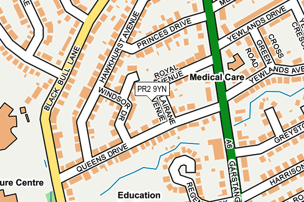 PR2 9YN map - OS OpenMap – Local (Ordnance Survey)