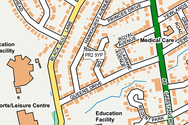 PR2 9YP map - OS OpenMap – Local (Ordnance Survey)