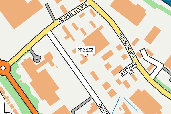 PR2 9ZZ map - OS OpenMap – Local (Ordnance Survey)